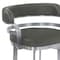Armen Living Prinz 26" Counter Height Swivel Gray Faux Leather and Brushed Stainless Steel Bar Stool LCPRBAGRBS26 - alternate 3